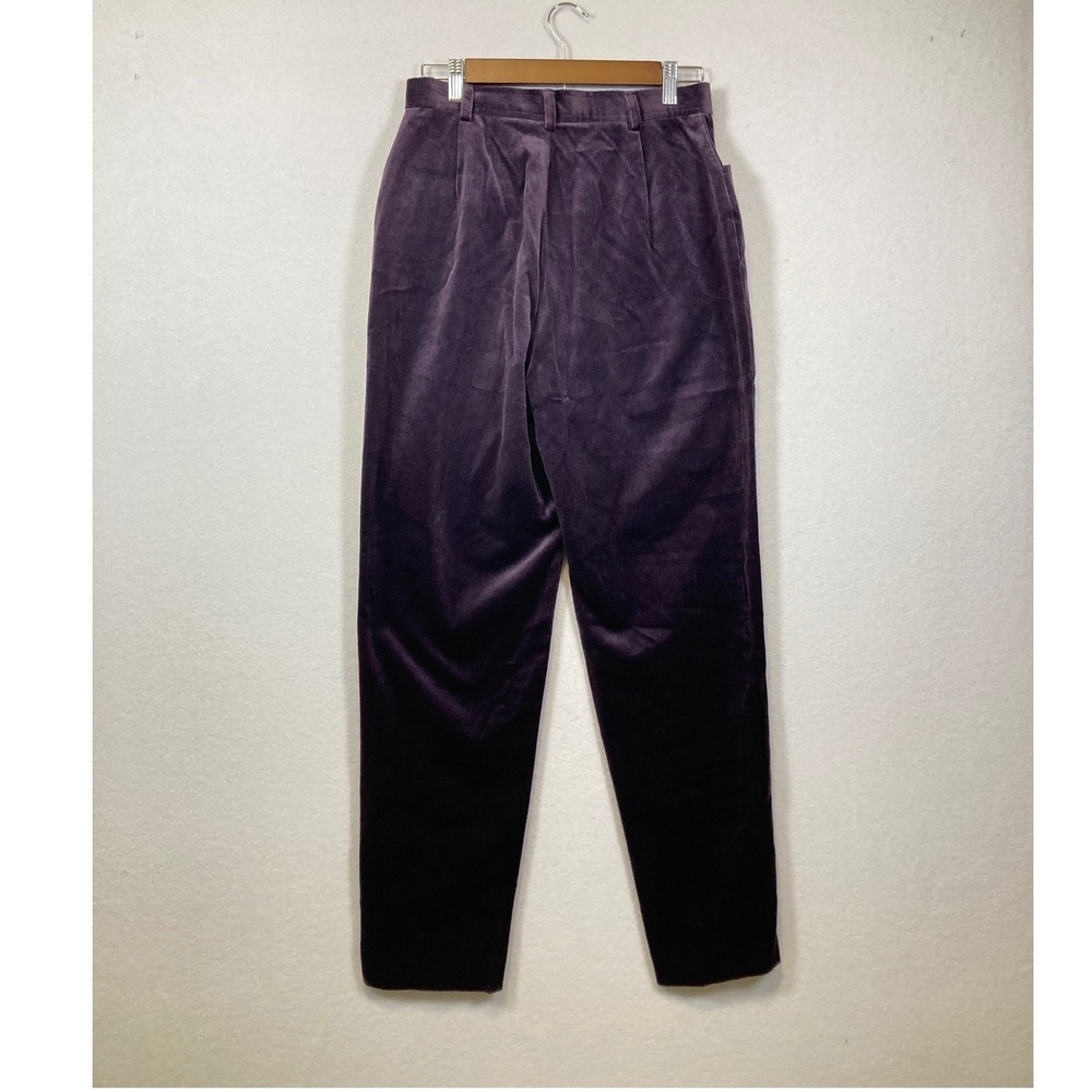 Liz Claiborne Corduroy Pants Women Size 10 Plum High Waisted Straight Leg Casual - Picture 2 of 9